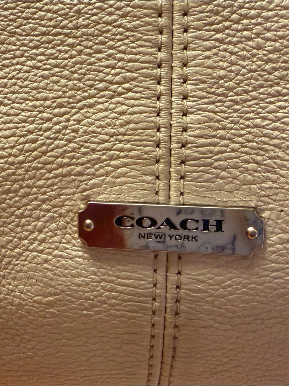Coach Leather Hobo Shoulder Bag - Cream